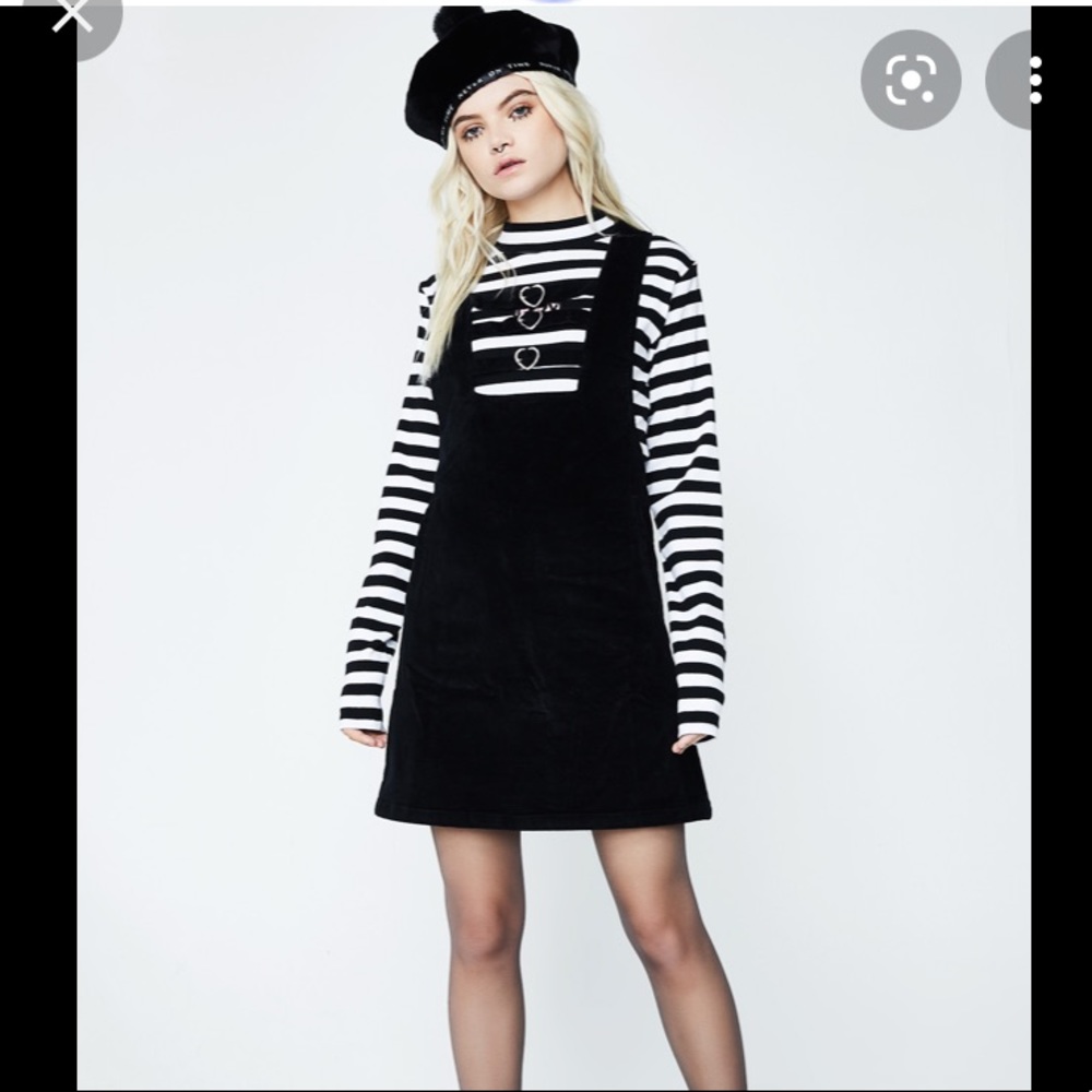 Lazy Oaf Black Dress with Heart Fixtures